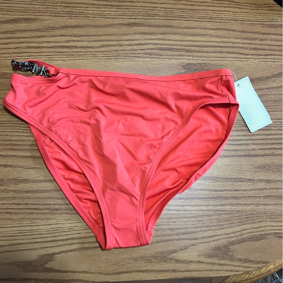 NWT MICHAEL Michael Kors Women's Chain-Waist Swim Bikini Bottom Ruby Size L - Picture 1 of 6